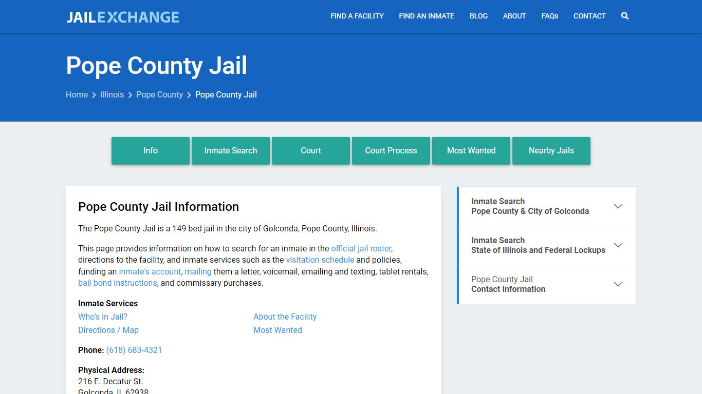 Pope County Jail, IL Inmate Search, Information - Jail Exchange